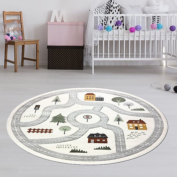 TeppichHome24 Kinderteppich Runder Spielteppich Weich & günstig online kaufen