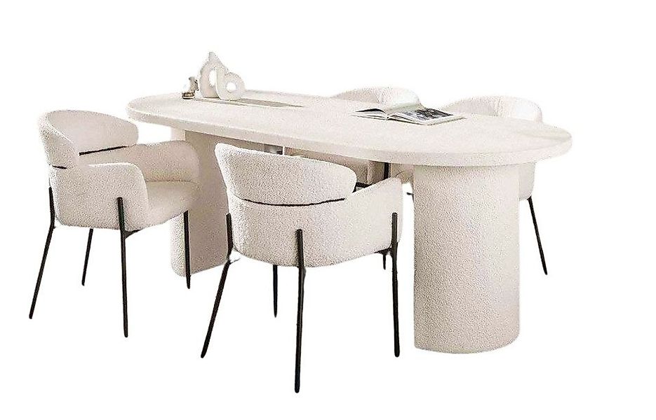 LEVEN Lifestyle Esstisch ASTONE oval aus Marmor Verbundstoff Esszimmertisch günstig online kaufen