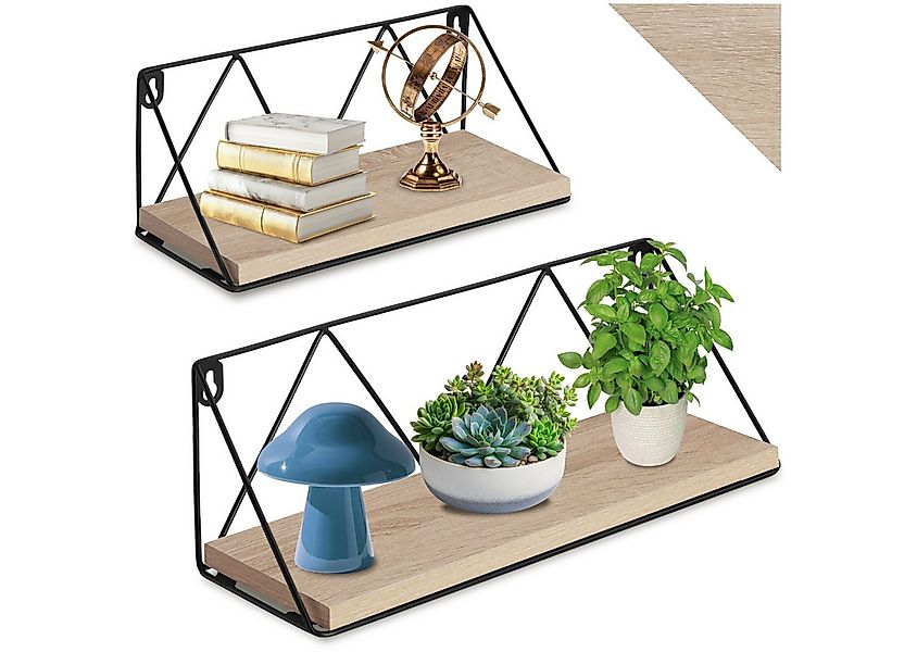 tectake Wandregal 2er Set Wandregal, Set 1-tlg., Industrial Style günstig online kaufen