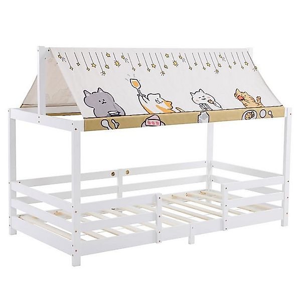 VINGLI Kinderbett Hausbett mit Rausfallschutz, 90x200cm günstig online kaufen