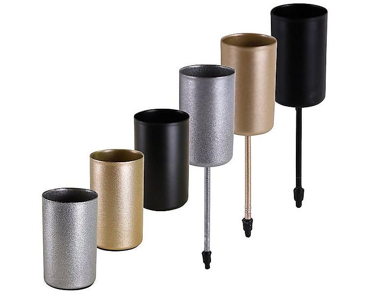 matches21 HOME & HOBBY Kerzenhalter Metall Kerzenstecker Picks 4er Set silb günstig online kaufen