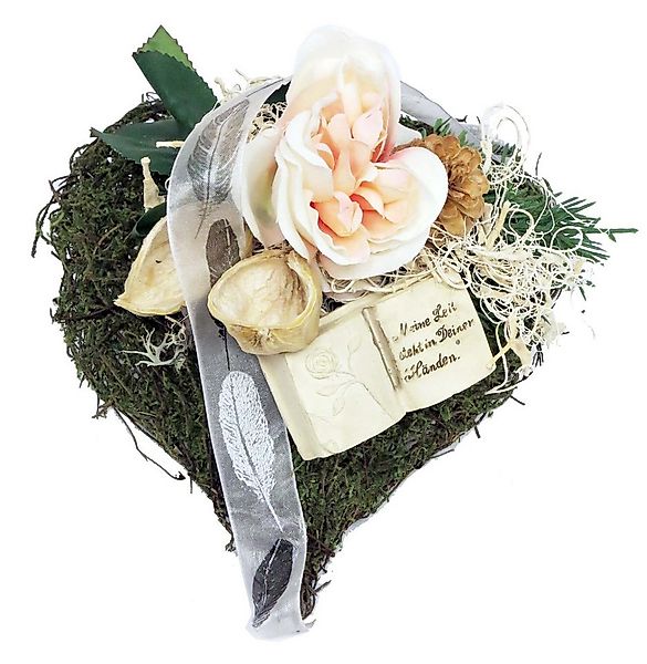CreaFlor Home Dekokranz Moos Herz, Handarbeit, natur, Motiv: Rose günstig online kaufen