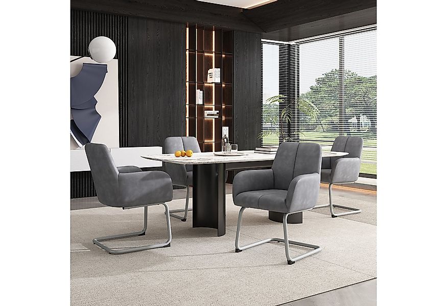 Flieks Freischwinger (4 St), 4er Set Esszimmerstühle Polsterstuhl Wohnzimme günstig online kaufen