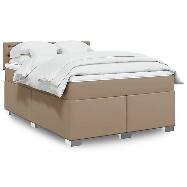 vidaXL Boxspringbett, Boxspringbett Matratze Cappuccino-Braun 140x190cm Kun günstig online kaufen