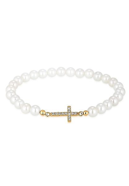 Elli Perlenarmband Perlen Kreuz Glas Kristalle günstig online kaufen