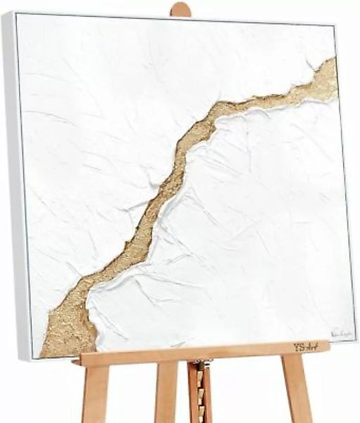 YS-Art™ "Gemälde Acryl ""Die Flut"" handgemalt auf Leinwand 150x50 cm" gold günstig online kaufen