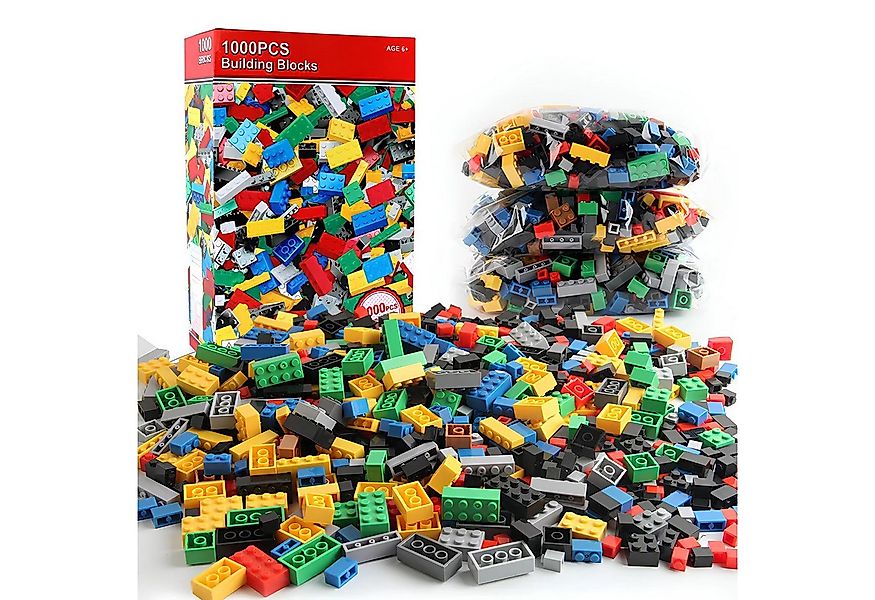 Athlix 1.000 Stück Bausteine Set Klemmbausteine kompatibel mit Lego Spielba günstig online kaufen