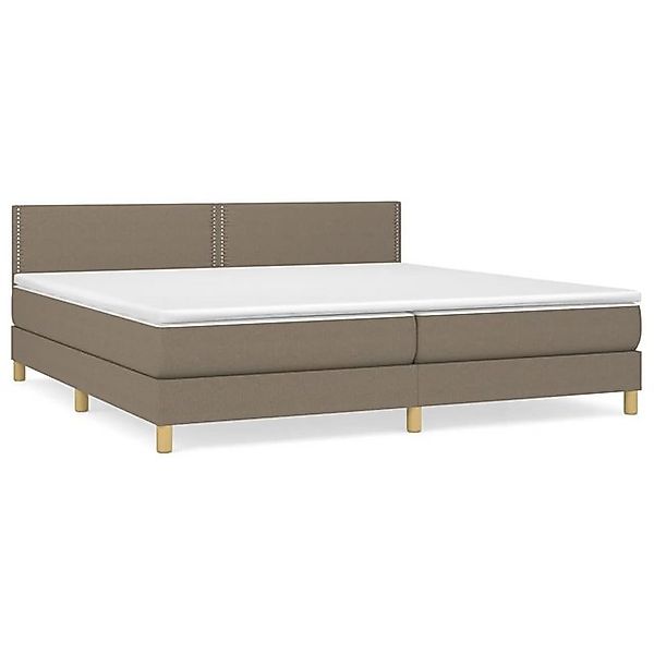 vidaXL Boxspringbett, Boxbett mit Matratze Taupe 200x200 cm Stoff günstig online kaufen