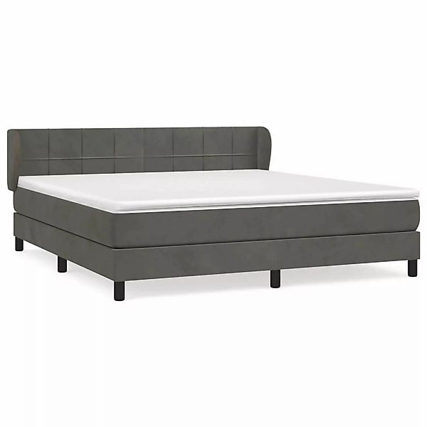 vidaXL Boxspringbett mit Matratze Dunkelgrau 160x200 cm Samt1397441 günstig online kaufen