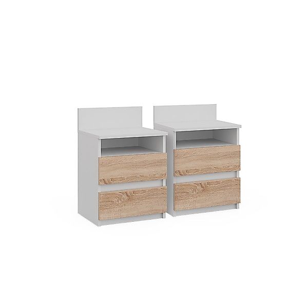 Vicco Nachtschrank Monty, Weiß/Sonoma, 32.3 x günstig online kaufen