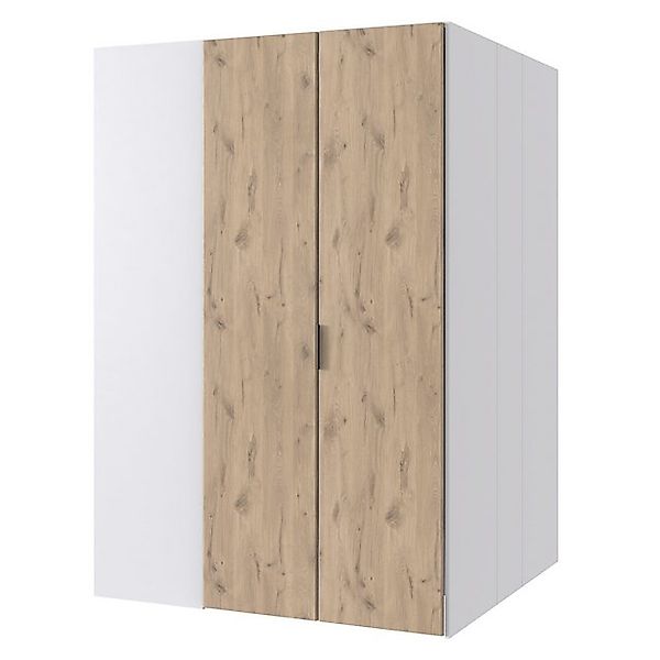 Lomadox Eckschrank NOLI-43 weiß Eiche Kleiderschrank Schrank 135x197x127 cm günstig online kaufen