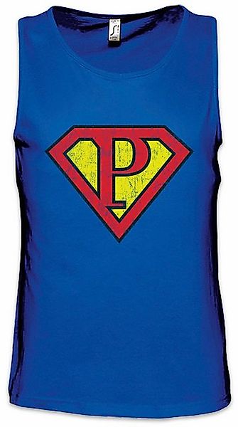 Urban Backwoods Tanktop Super P Ärmelloses T-Shirt Buchstabe Initialen Vorn günstig online kaufen
