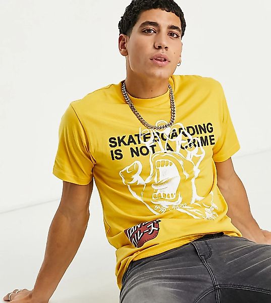 Santa Cruz – T-Shirt in Gelb mit mehreren Placement-Prints, exklusiv bei AS günstig online kaufen