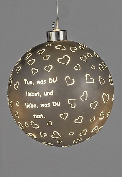 formano LED Dekolicht Hänger Kugel grau Tue was du liebst 10cm 12cm 15 cm, günstig online kaufen