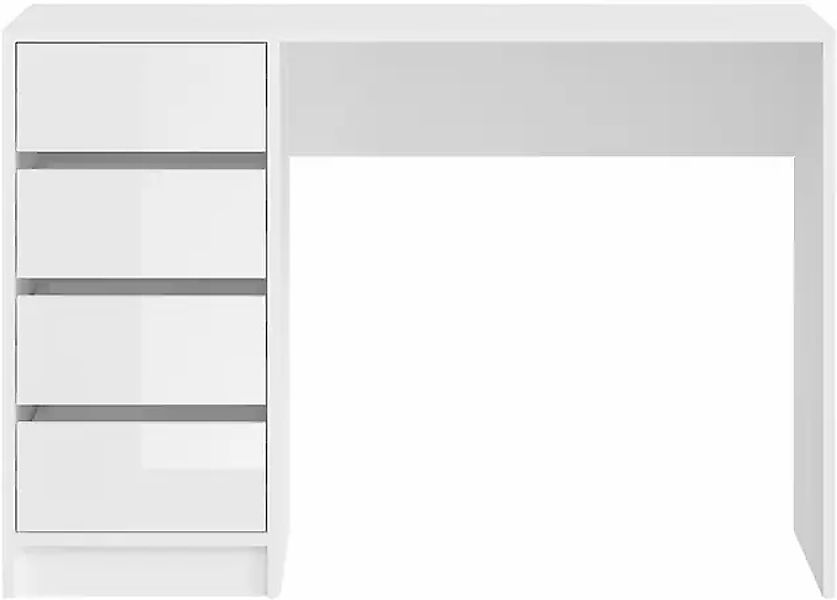Home affaire Schreibtisch "Pisa, Breite 110 cm, 4 Schubkästen, hochglanz Sc günstig online kaufen
