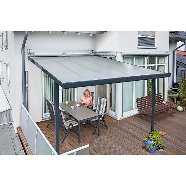 Gutta Terrassenüberdachung Bausatz Anthrazit 306 cm x 406 cm günstig online kaufen