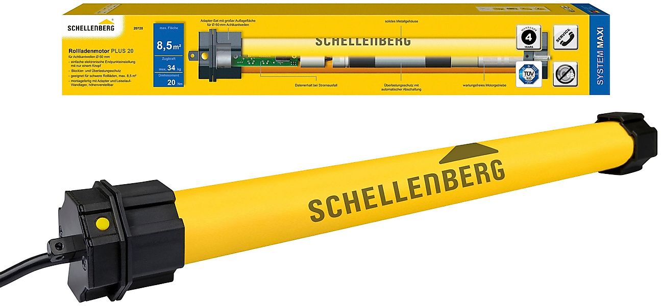 SCHELLENBERG Rollladenmotor Plus, Rohrmotor mit elektronischer günstig online kaufen