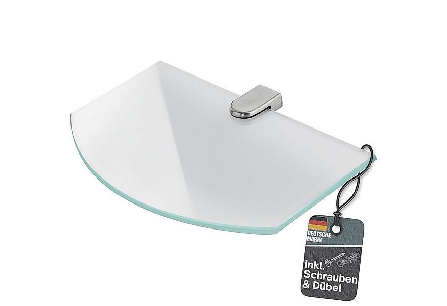bonsport Badregal Glas Regal, Glasregal Milchglas halbrund 25.4 x 14 x 0.6 günstig online kaufen