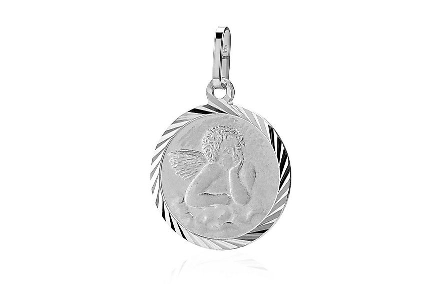 NKlaus Kettenanhänger Ketteanhänger Schutzengel 925 Silber diamantiert 14mm günstig online kaufen