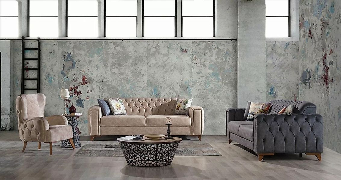 JVmoebel Chesterfield-Sofa, Chesterfield Sofagarnitur Couch Set Polster Möb günstig online kaufen