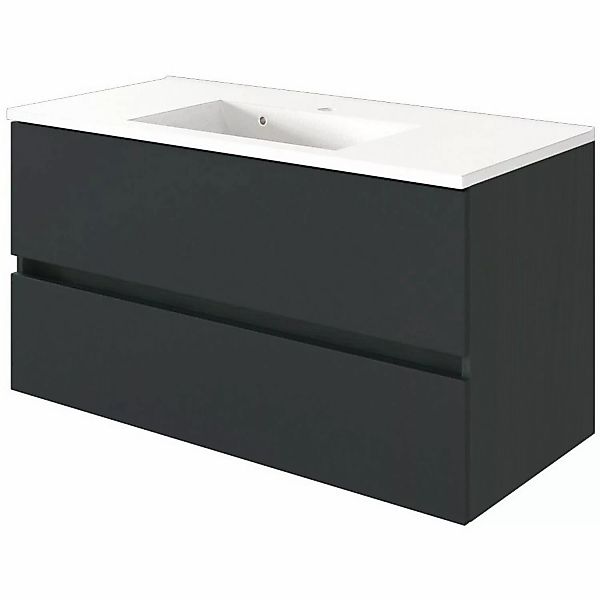 Held Möbel Einzelwaschtisch Verona 100 cm Grau Matt mit Softclose günstig online kaufen
