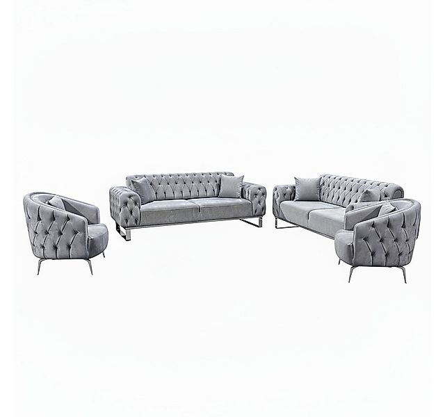 Palms-Store Sofa Set Jumeirah 3-Sitzer+2-Sitzer+Sessel in Samtstoff, Spar-S günstig online kaufen