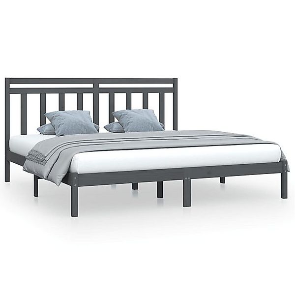 vidaXL Bettgestell, Massivholzbett Grau 200x200 cm günstig online kaufen