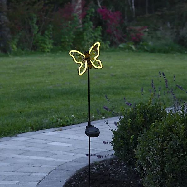 LED Solar Dekoleuchte Linny in Mehrfarbig Schmetterling IP44 mit Dämmerungs günstig online kaufen