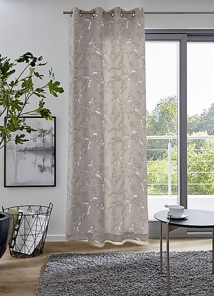 my home Vorhang "FLOWER" Ösen 1 Stk. tlg. Maß: 135 x 235cm, monochrom, in v günstig online kaufen