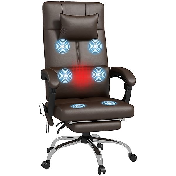 Vinsetto Schreibtischstuhl mit Massagefunktion Liegefunktion Heizfunktion günstig online kaufen