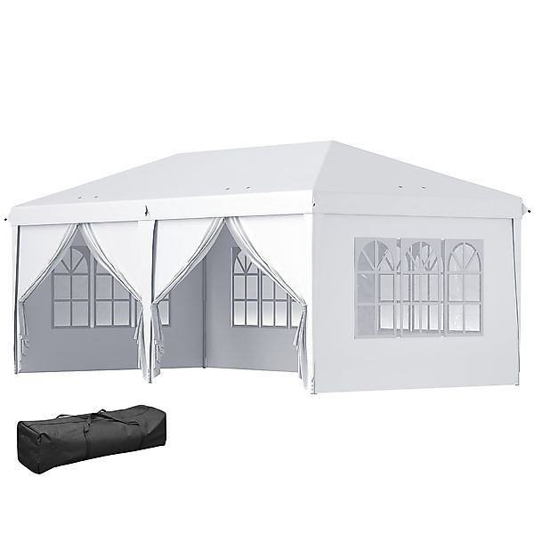 Outsunny Faltpavillon mit Seitenwänden, 5,85 x 2,95 m Gartenpavillon mit UV günstig online kaufen