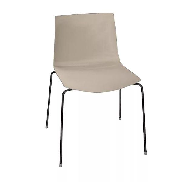 Arper - Catifa 46 0251 Stuhl einfarbig Gestell schwarz - taubengrau/Außensc günstig online kaufen