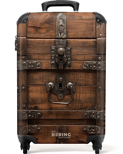 NoBoringSuitcases.com© Hartschalen-Trolley Verschlossene Holzkiste mit Meta günstig online kaufen