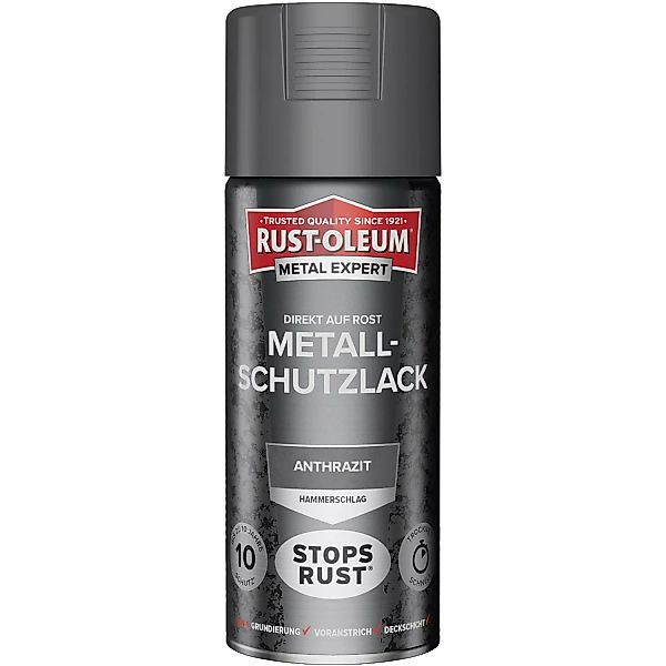Rust-Oleum Metal Expert Hammerschlag Sprühfarbe Anthrazit 400 ml günstig online kaufen
