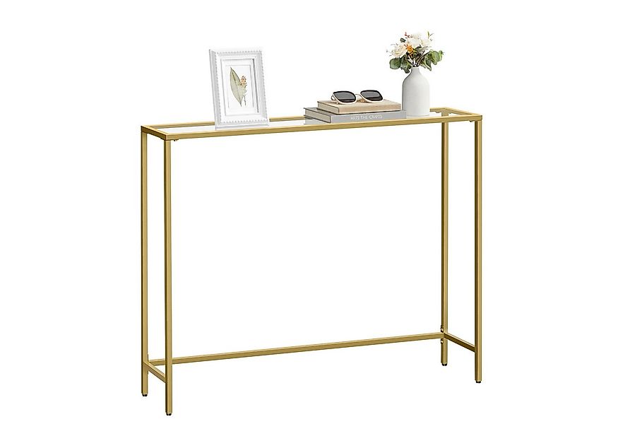 VASAGLE Konsolentisch, Beistelltisch, Oberfläche aus Hartglas, moderner Sof günstig online kaufen