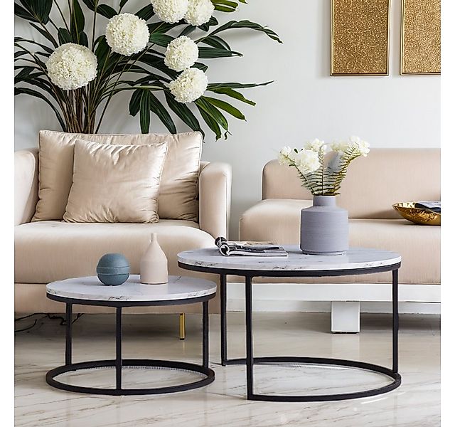 PXloue Couchtisch Satztisch Beistelltisch stapelbarer Sofatisch, mit Bodens günstig online kaufen