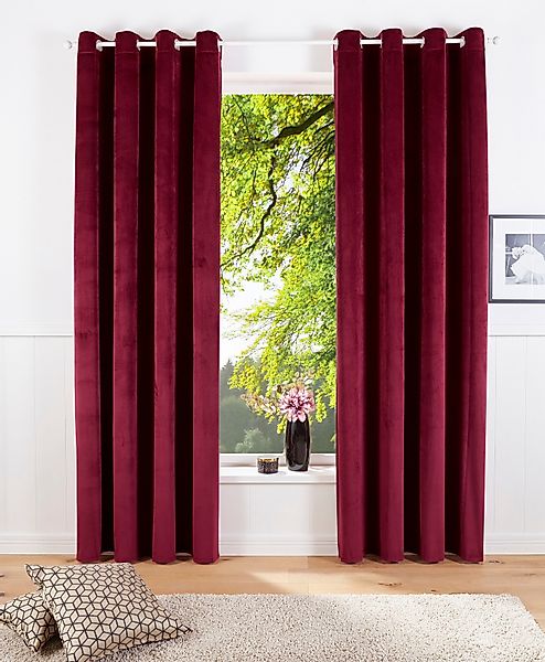my home Vorhang Velvet Uni, Ösen günstig online kaufen
