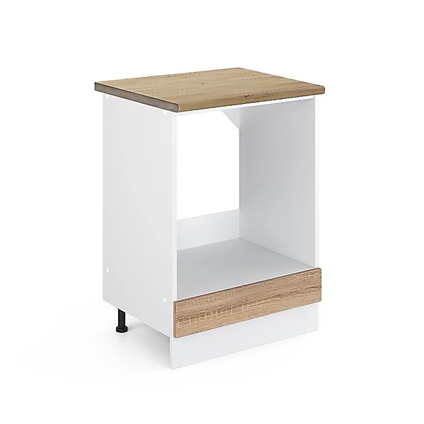 Vicco Herdumbauschrank R-Line Herdschrank Sonoma/Weiß 60 cm AP Eiche günstig online kaufen