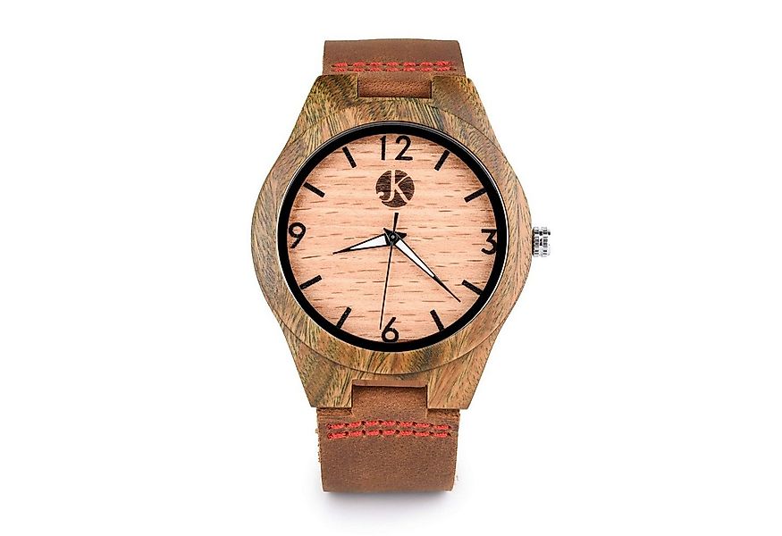Kim Johanson Quarzuhr Brown Sugar, aus Sandelholz mit Lederarmband günstig online kaufen