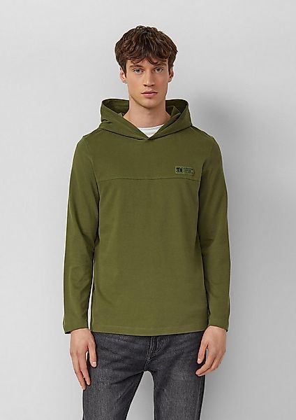 s.Oliver Langarmshirt T-Shirt Kapuzen-Longsleeve aus Heavy Jersey mit Logo- günstig online kaufen