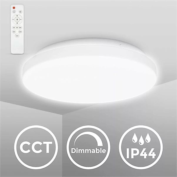 B.K.Licht LED Deckenleuchte »CCT-LED Bad-Deckenlampe, Badleuchte mit Fernbe günstig online kaufen