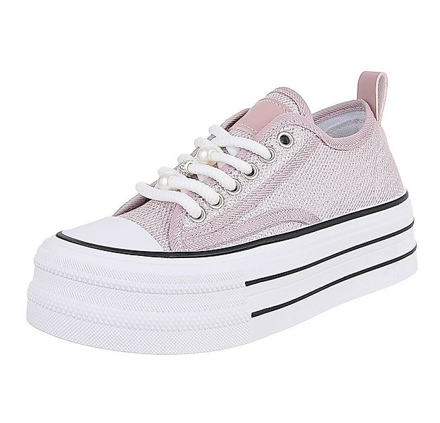 Ital-Design Stylische Plattform-Sneaker mit Perlen-Details für Damen Sneake günstig online kaufen