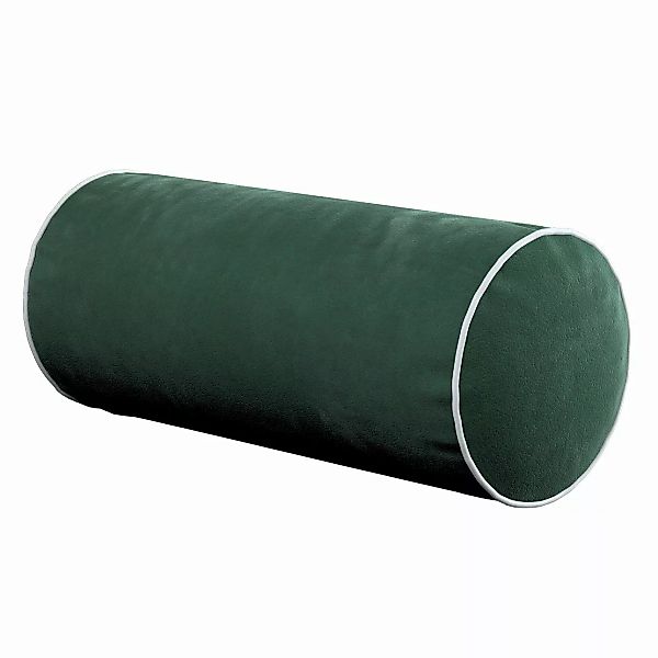 Einfache Nackenrolle mit Einfassband, dunkelgrün, Ø16 x 40 cm, Velvet (704- günstig online kaufen