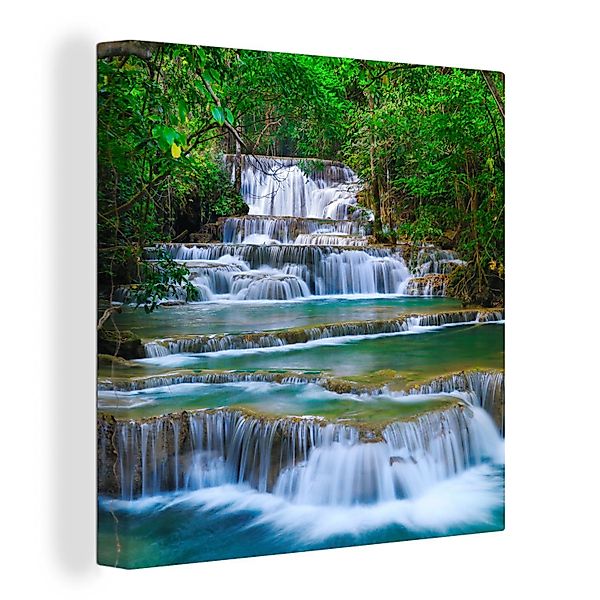 OneMillionCanvasses® Leinwandbild Wasserfall - Bäume - günstig online kaufen