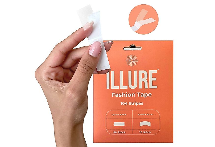 ILLURE Klebestreifen Fashion Tape 104 Stück, doppelseitig, 88 Gerade & 16 K günstig online kaufen