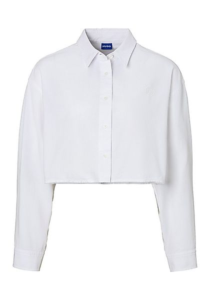 HUGO Blue Klassische Bluse Erisa Oxford Qualität, tonale Logostickerei, Cro günstig online kaufen
