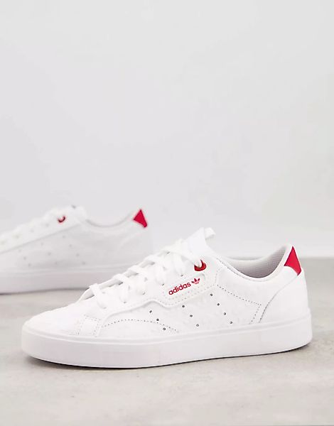 adidas Originals – Valentines – Sneaker in Weiß mit Herzaufdruck-Grau günstig online kaufen