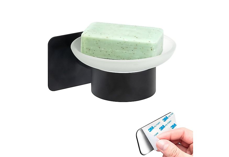 bremermann Seifenschale Bad-Serie PIAZZA BLACK TAPE - mit Klebepad, schwarz günstig online kaufen