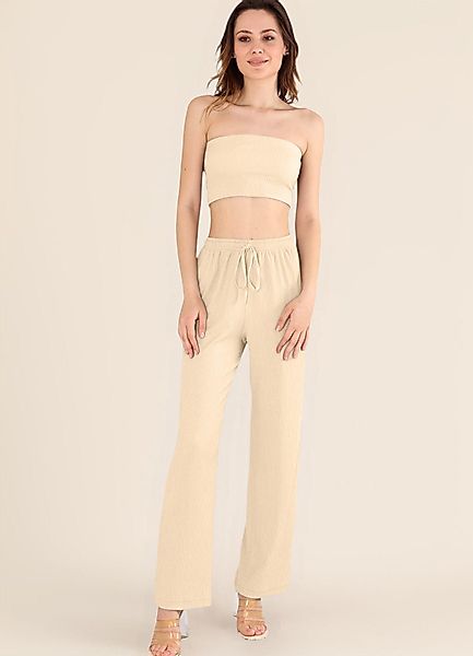 fashionshowcase Palazzohose Damen Crinkle-Hose mit elastischem günstig online kaufen