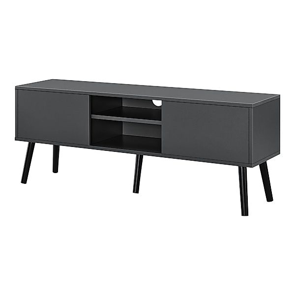 en.casa Lowboard, »Eskilstuna« Fernsehtisch 120x29,5x46,5cm Dunkelgrau günstig online kaufen